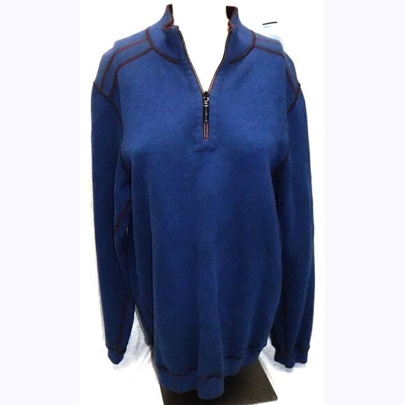 Tommy Bahama Reversible blue/maroon knit sweater - Picture 2 of 7